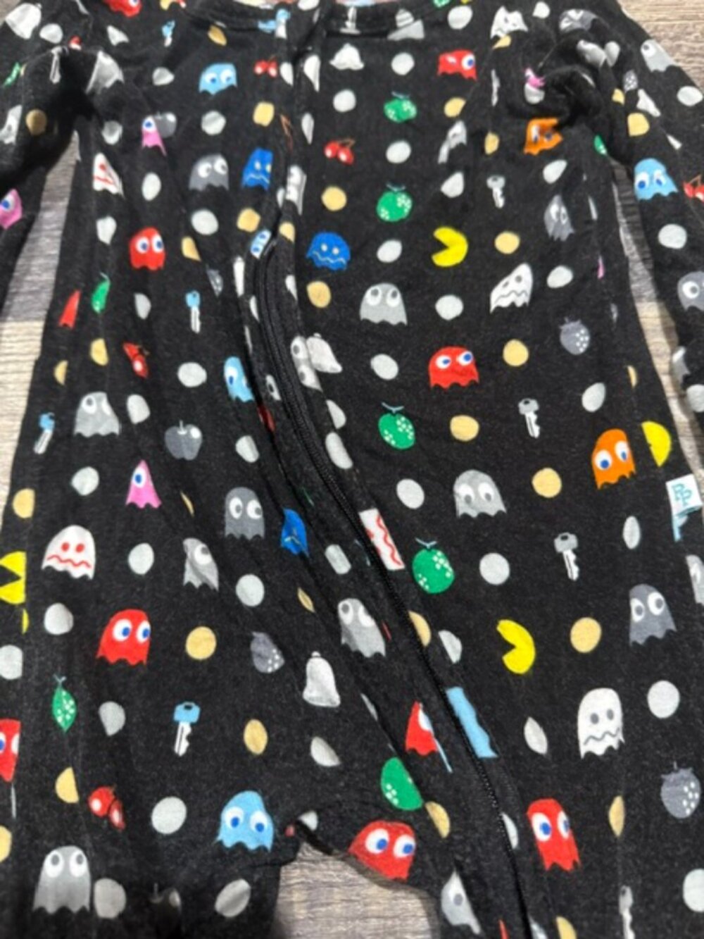 Posh Peanut Pac-Man Print Footie Pajamas 12-18 Months - Picture 3 of 4